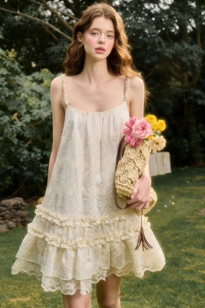 Pleated Lace Halter Maxi Dress