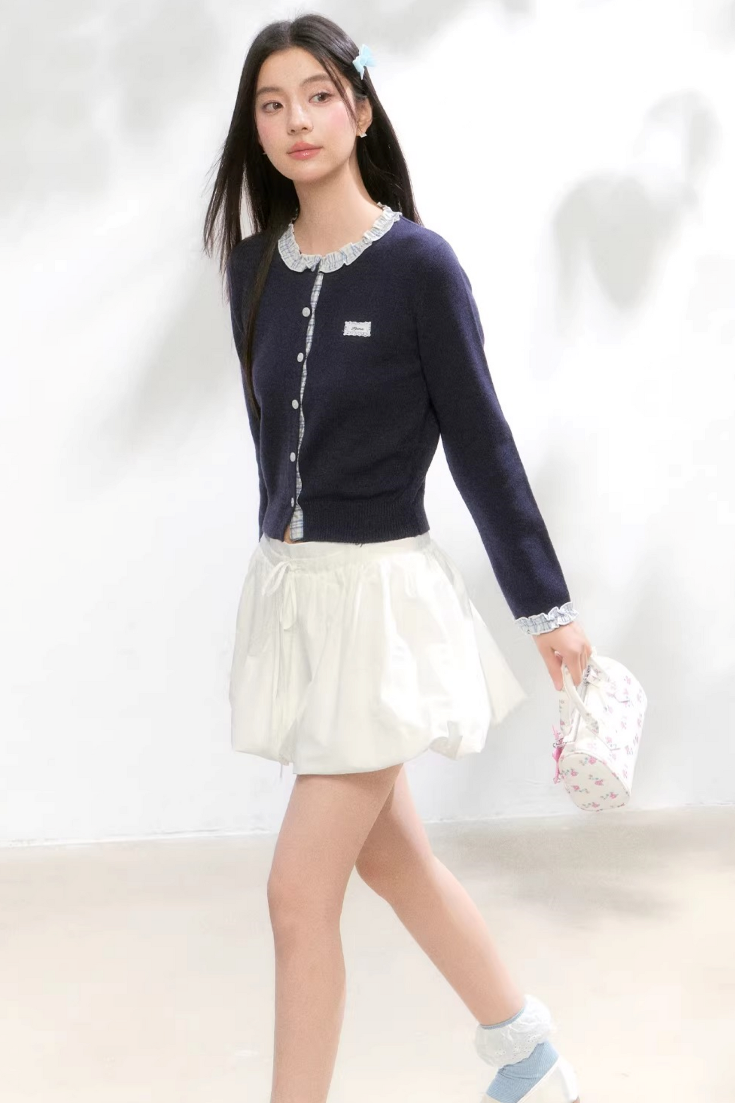 Kariertes Strickpullover-Rock-Set