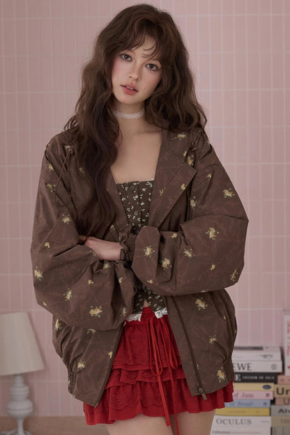 Sweet Fun Print Short Jacket