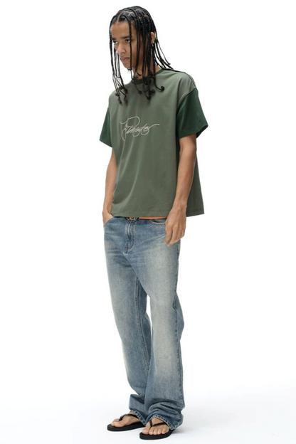 Exitmode Retro Distressed Floral Embroidery T-Shirt