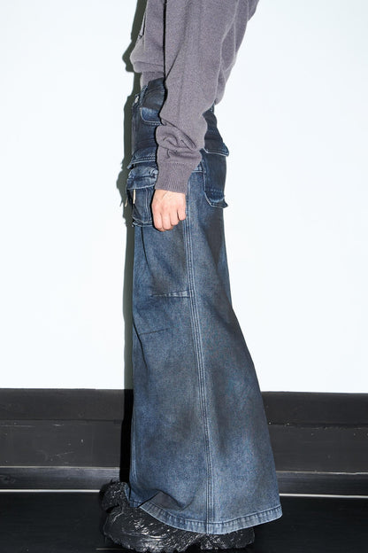 Aged Slim Fishtail Skirt