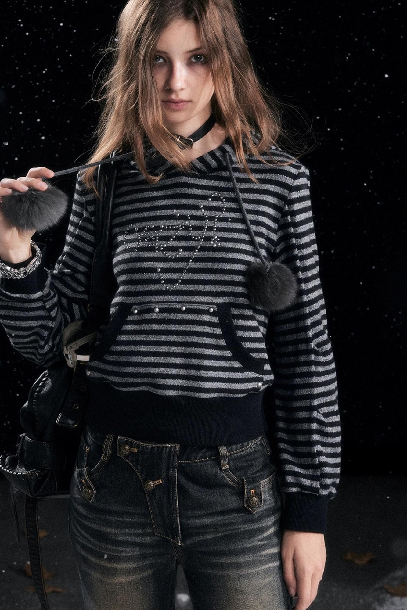 Punk Rivet Hooded Sweatshirt