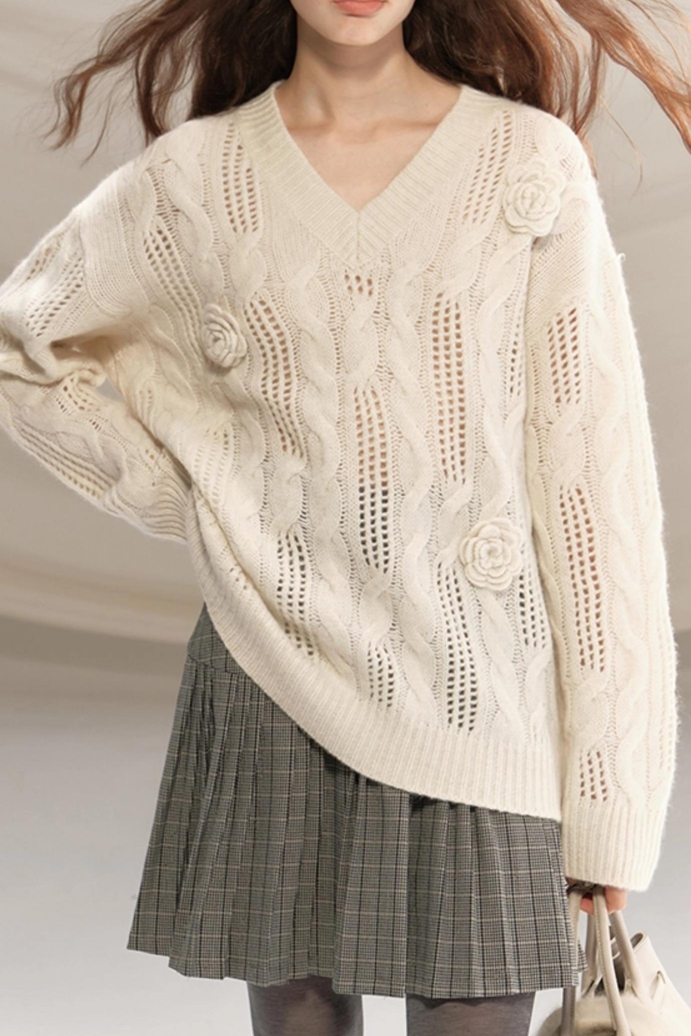 Raccoon Wool Crochet Sweater