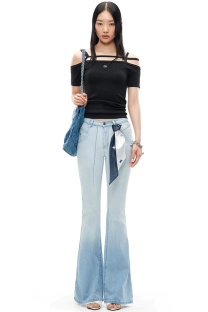 Hemp Tight-Fitting Bootcut Jeans