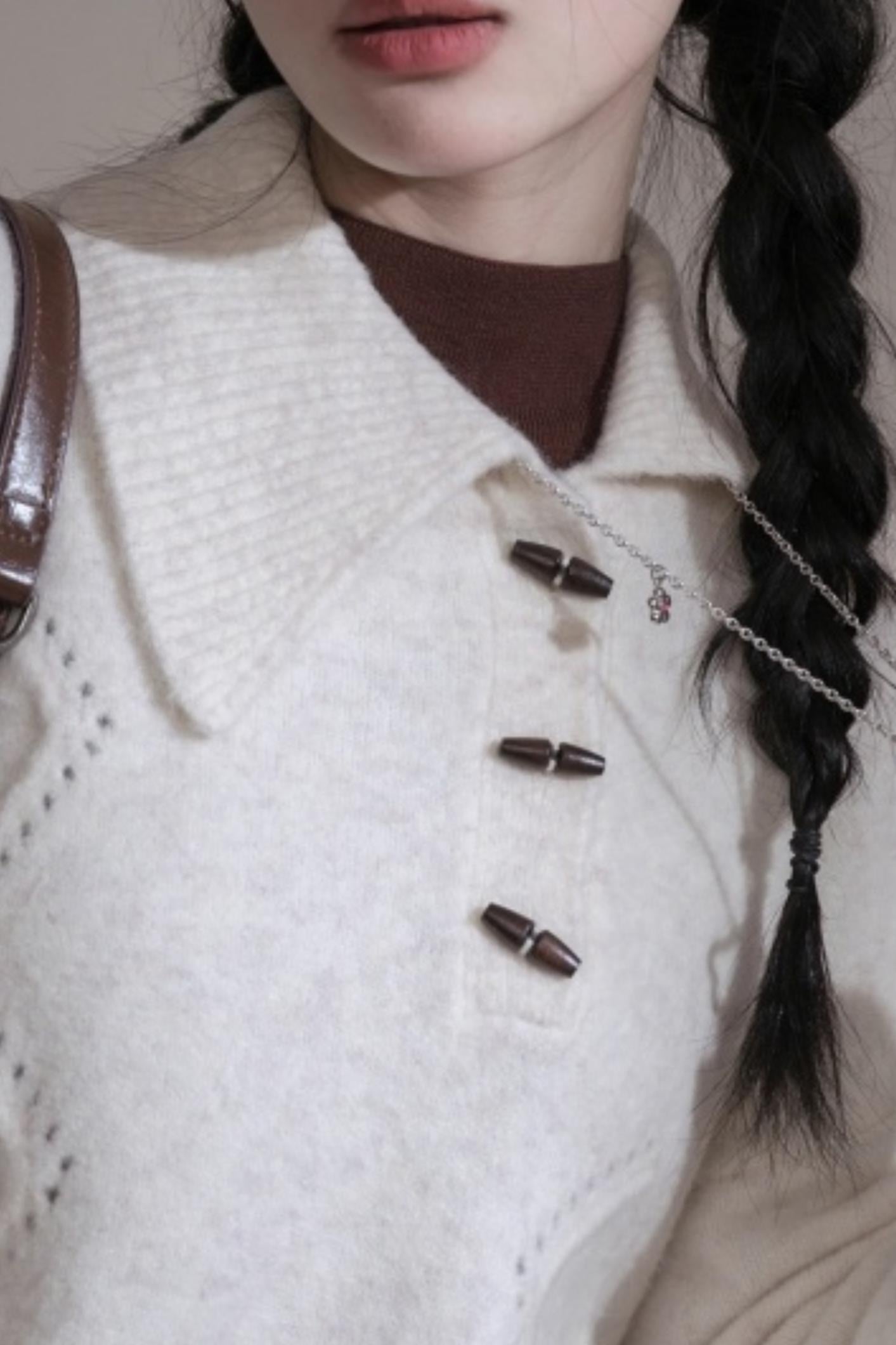 Asymmetrical Collar Knit Sweater