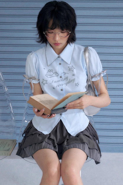 Blue Bunny Collar Shirt