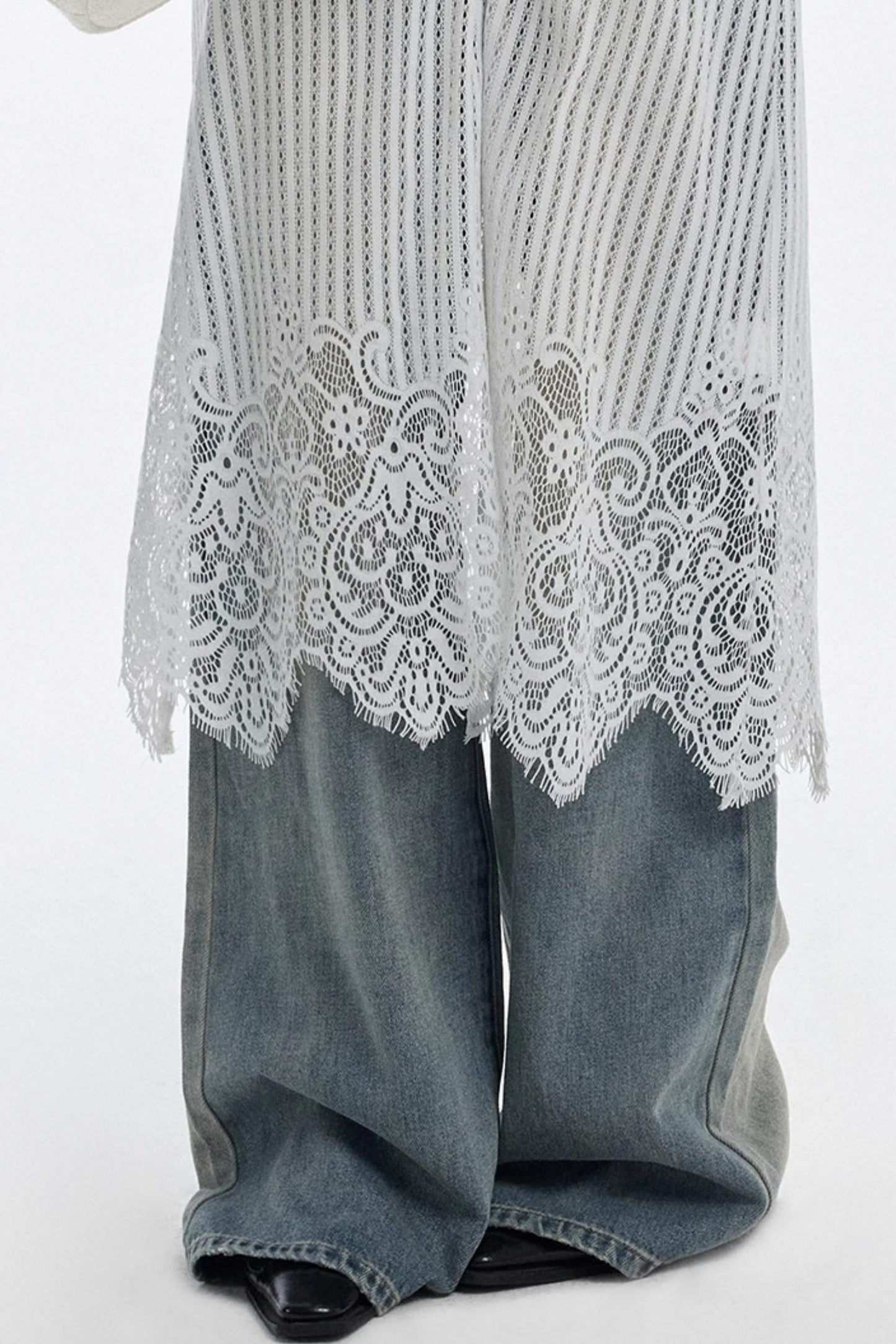 Lace Hem Layered Dress