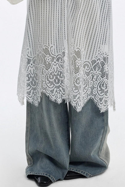 Lace Hem Layered Dress