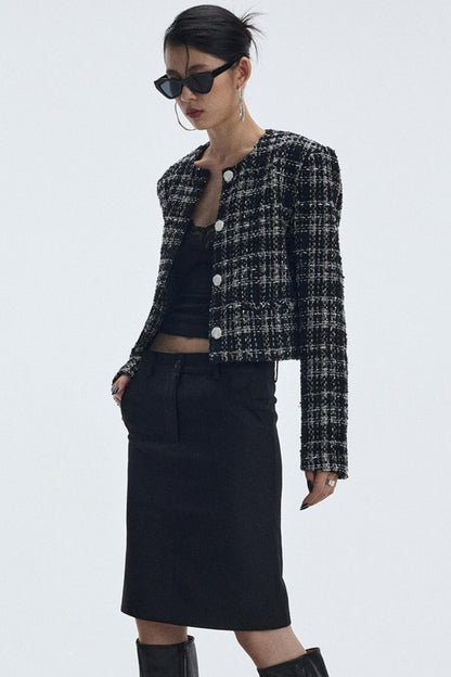 Plaid Tweed Jacket