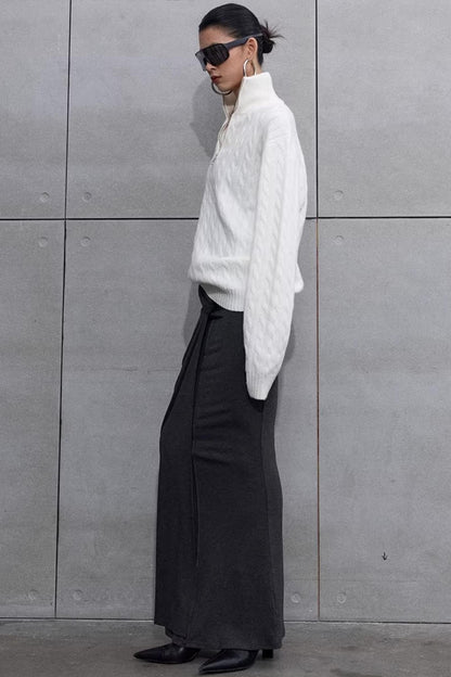 Three-Dimensional Cable Knit Sweater