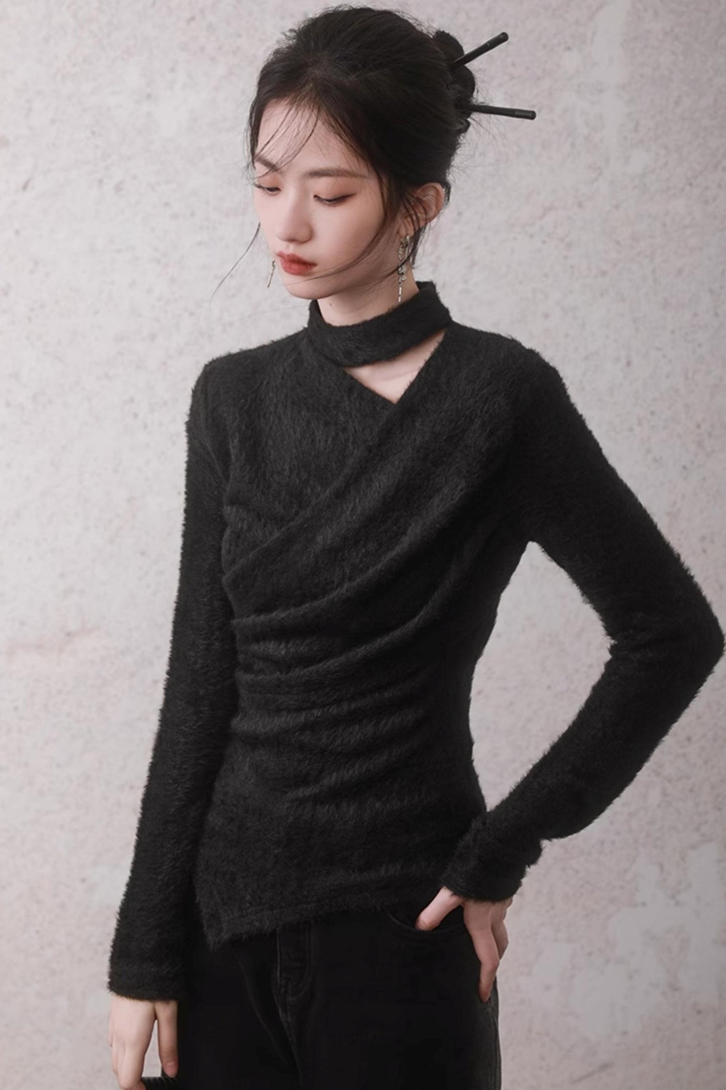 Maillard Halterneck Knit Sweater