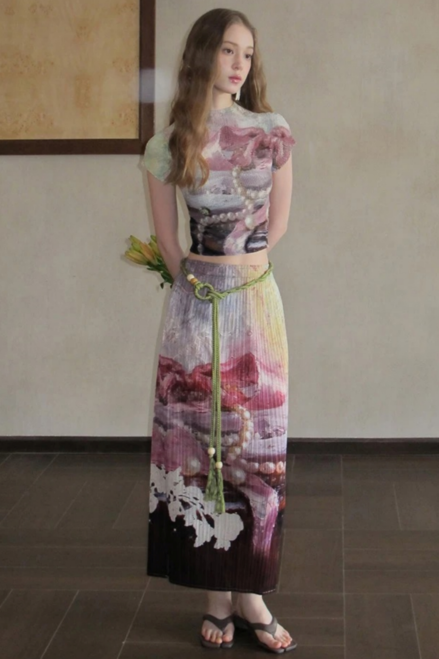 Monet's Pearl Pleated Top