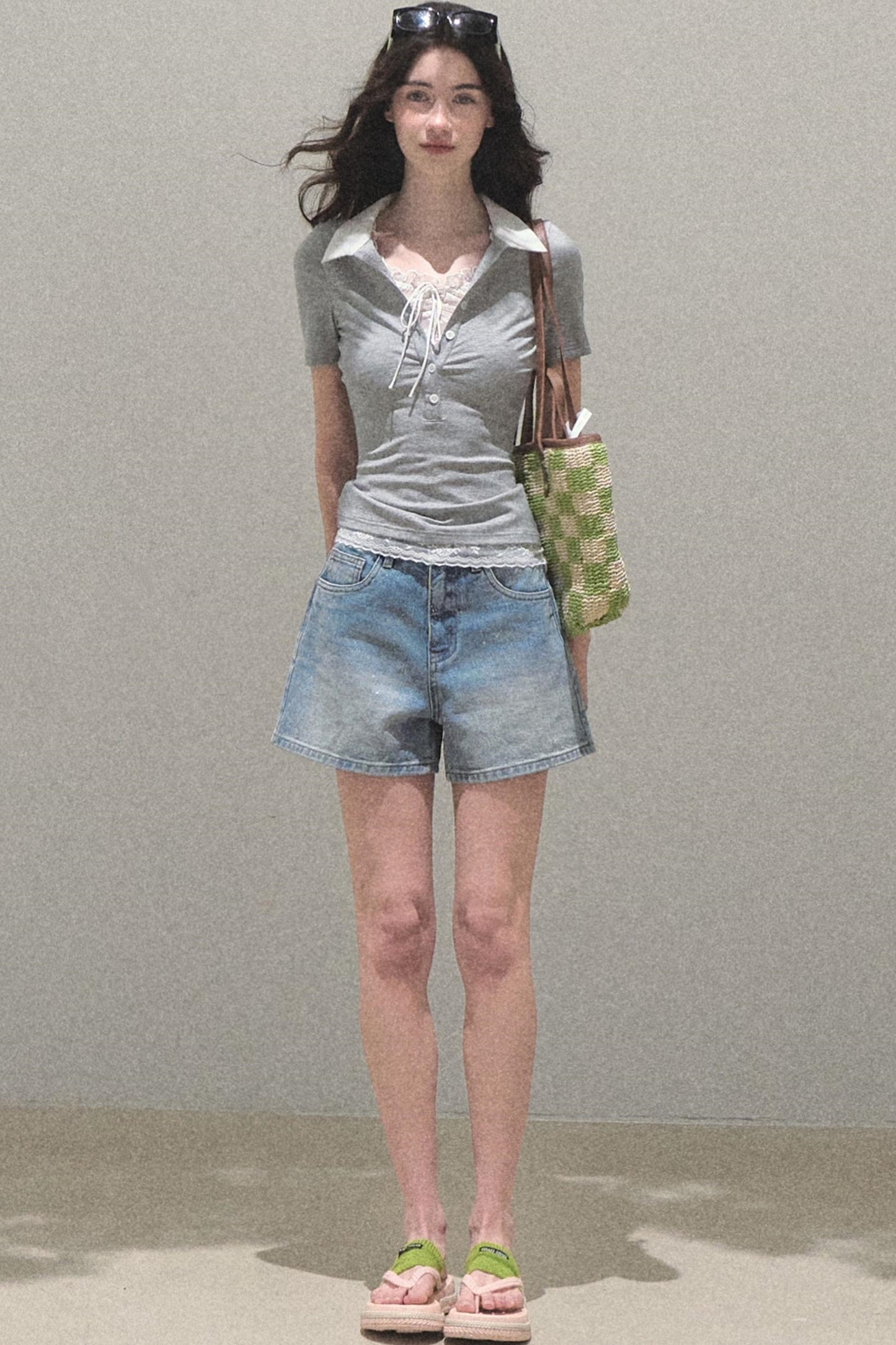 Vintage Skinny Denim Shorts