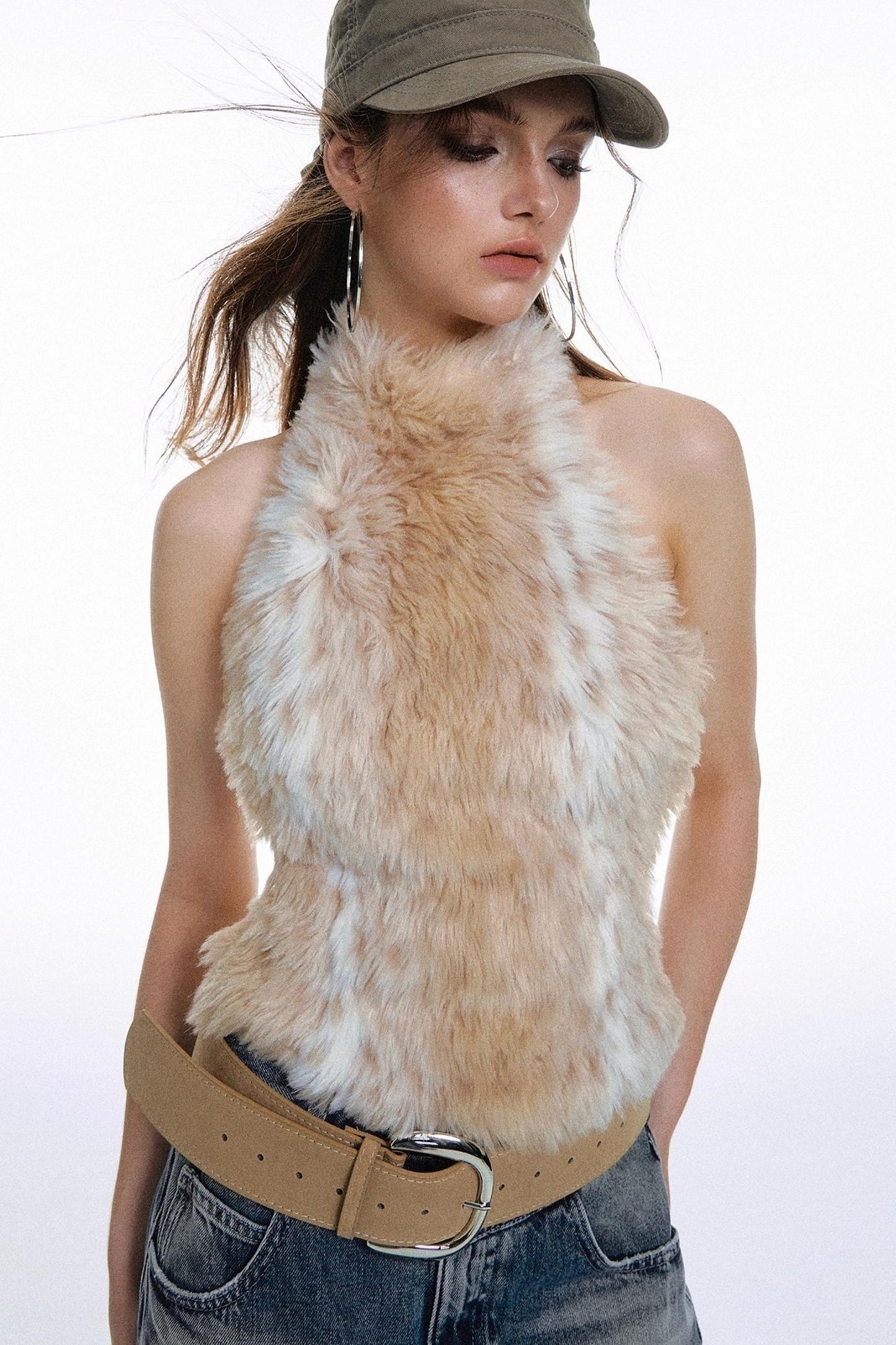 Leopard Print Faux Fur Vest