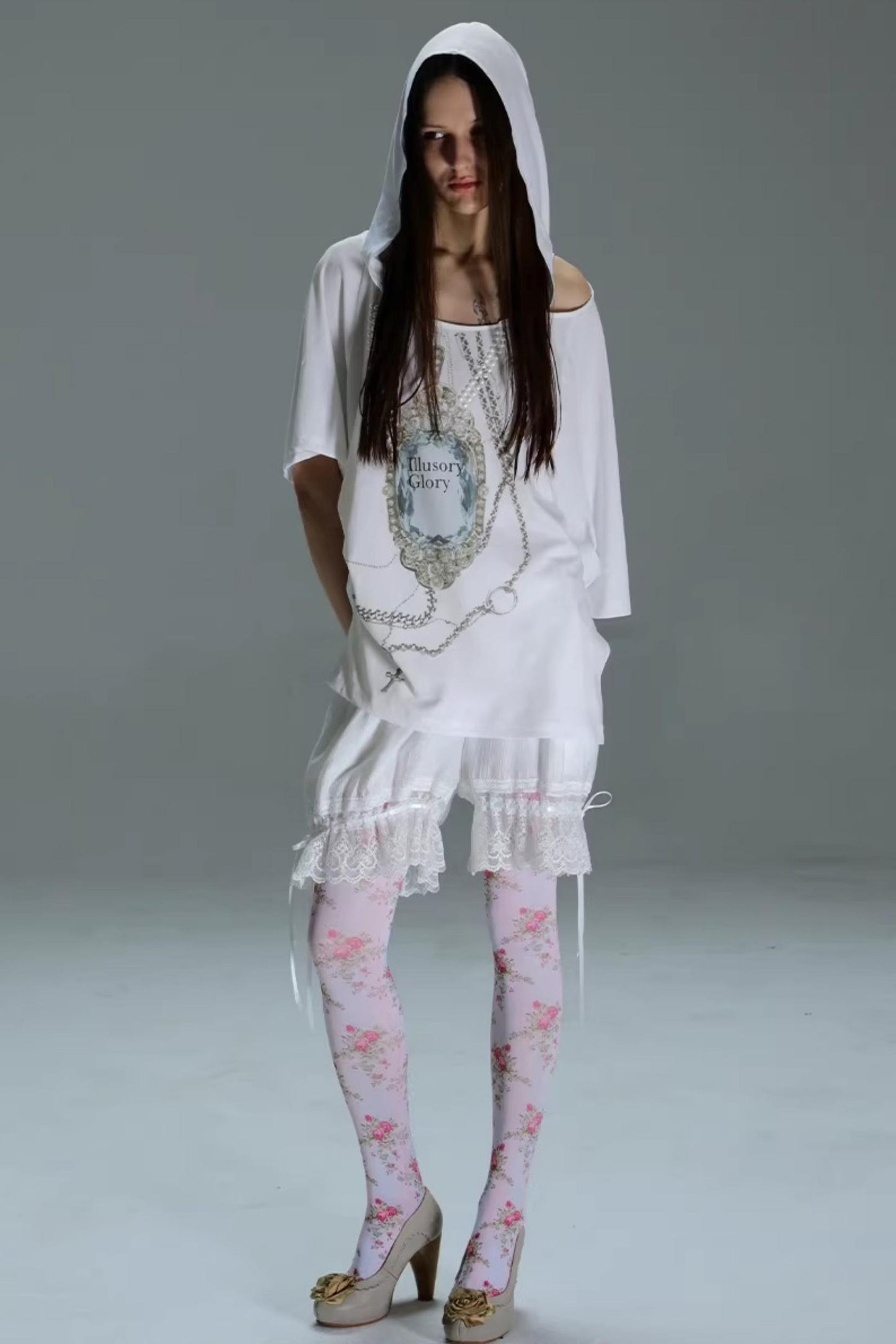 Retro Gemstone Hooded Top