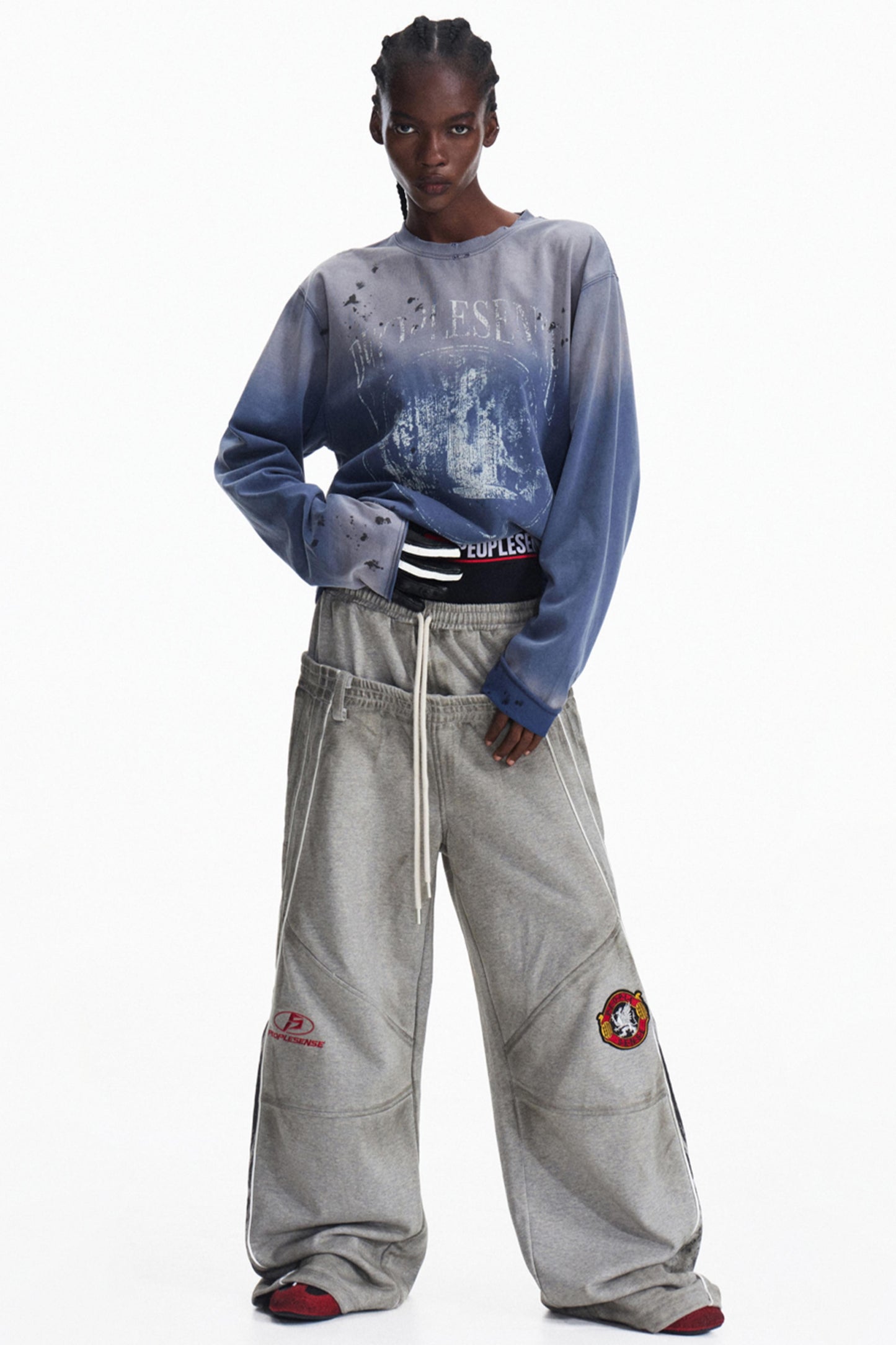 Sense Distressed Wide-Leg Pants