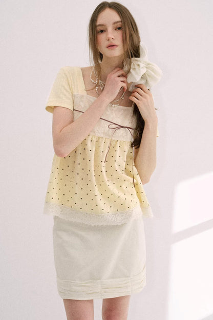 Artist-Designed Beige Bodycon Skirt