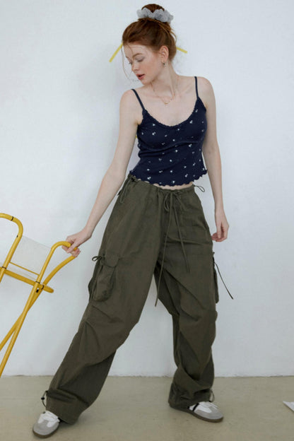 Retro Wide-Leg Work Pants