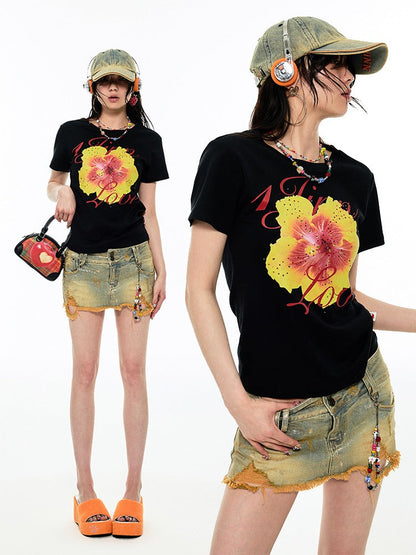 Summer Fruit Printed Loose T-Shirt