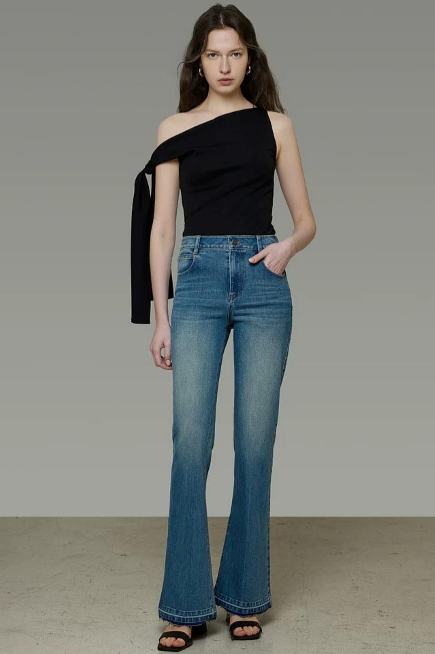 French Flared Denim Pants