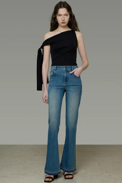 French Flared Denim Pants