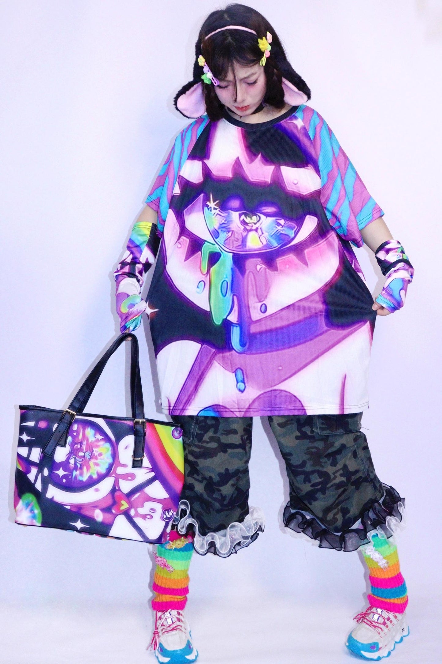 Vintage Cartoon Print Short Sleeve T-Shirt