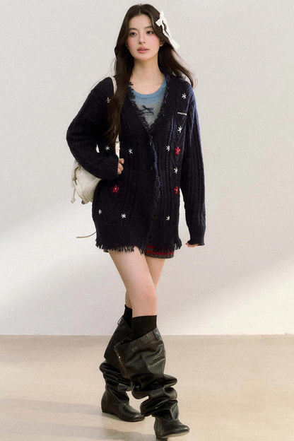 Floral V-Neck Cardigan