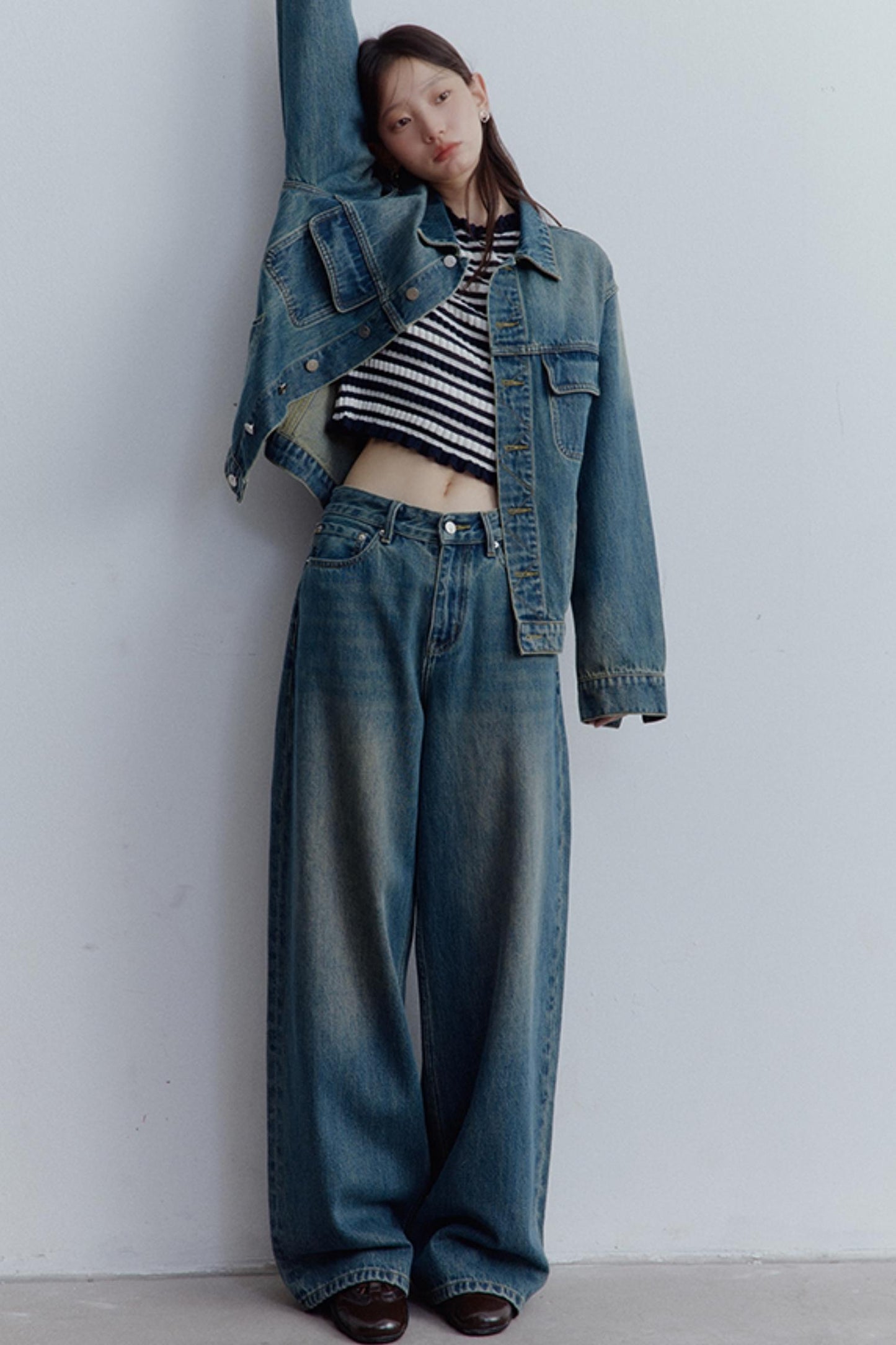Restless Blue Wide-leg Denim Jeans