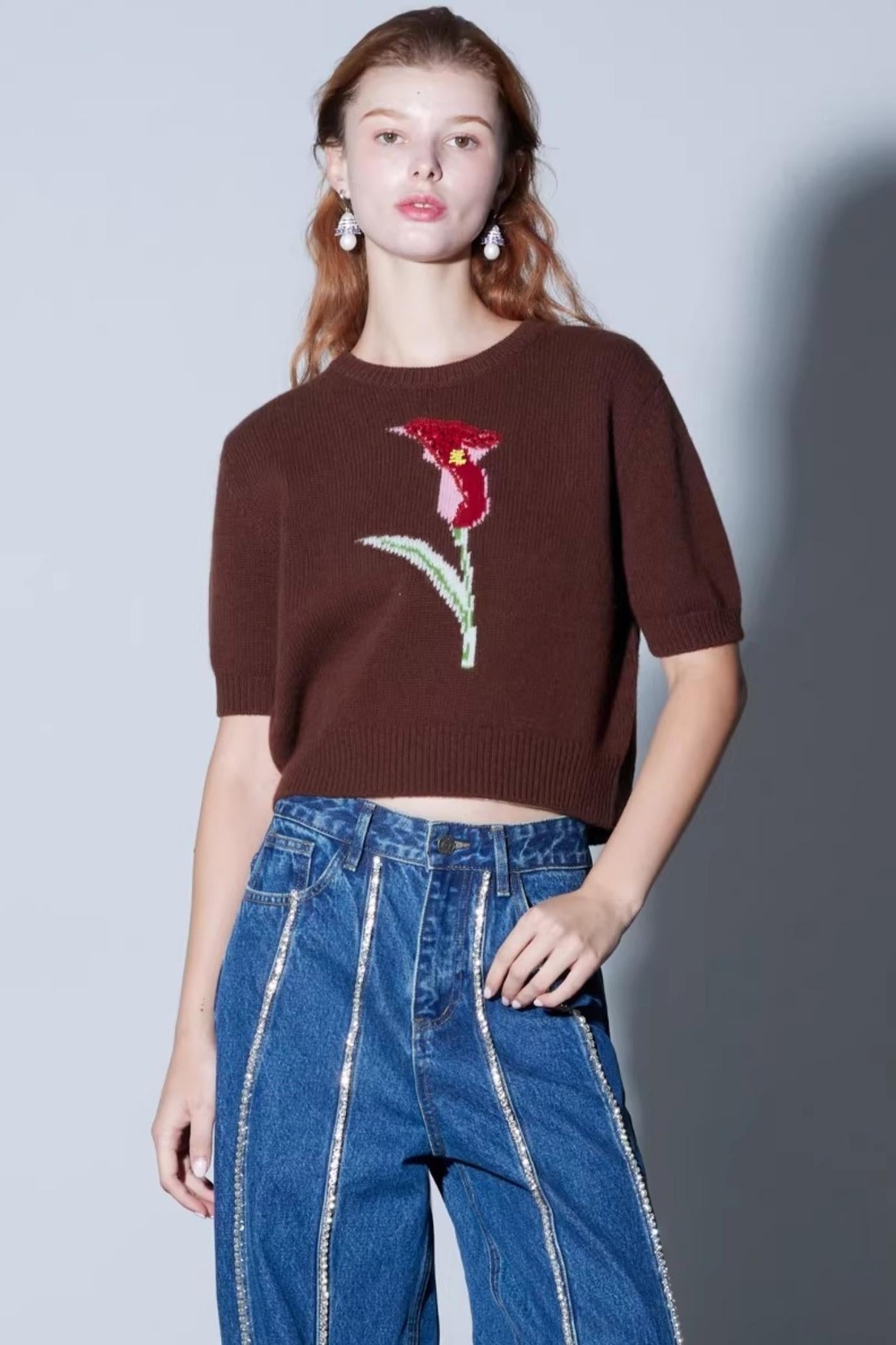Merino Wool Art Jacquard Sweater