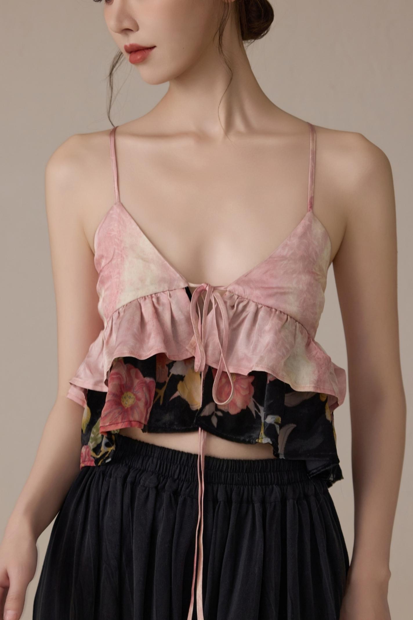 Romantic Pink V-Neck Camisole