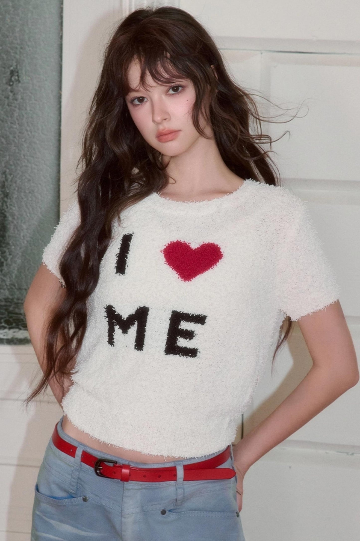 Versatile Crew Neck Love Knitwear