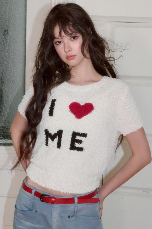 Versatile Crew Neck Love Knitwear