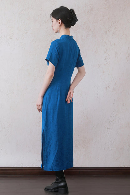 Blue Drawstring Dress