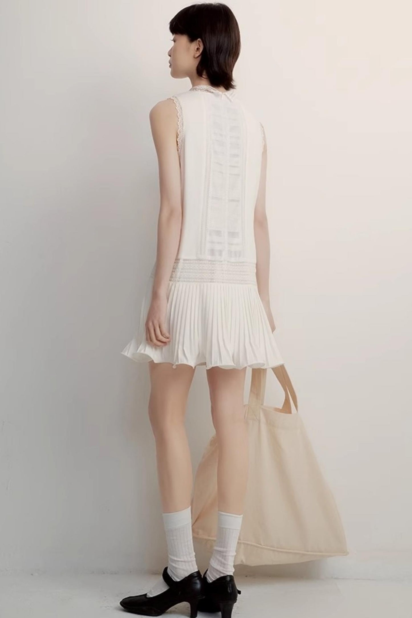 Textured Lace Pleat Dress