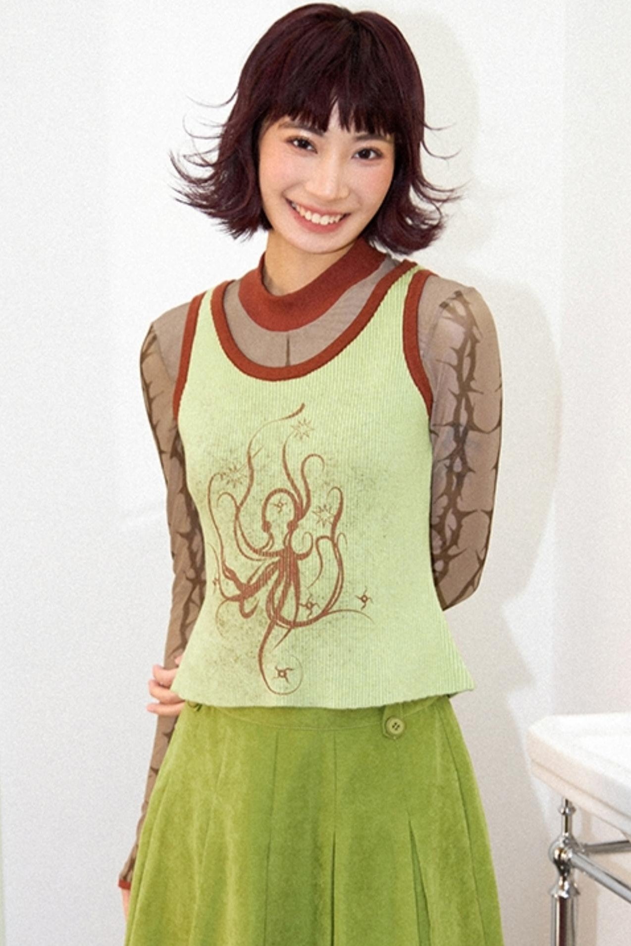 Octopus Print T-Shirt Two-Piece Set