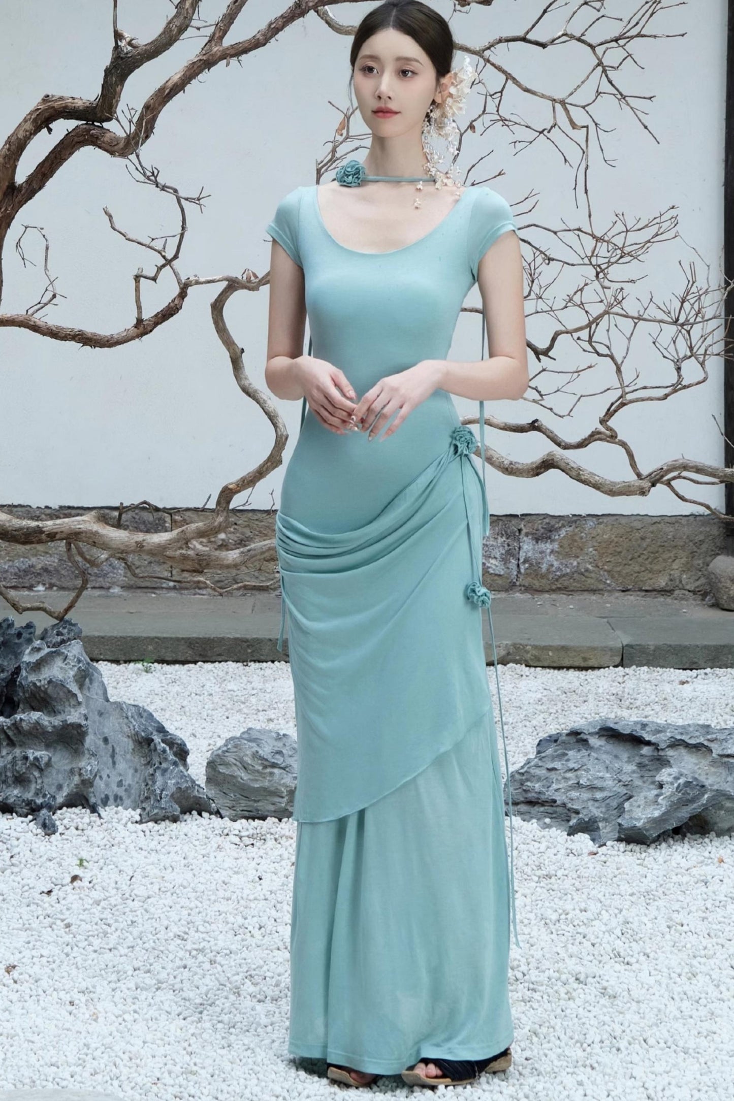 Lime Bloom Knit Dress