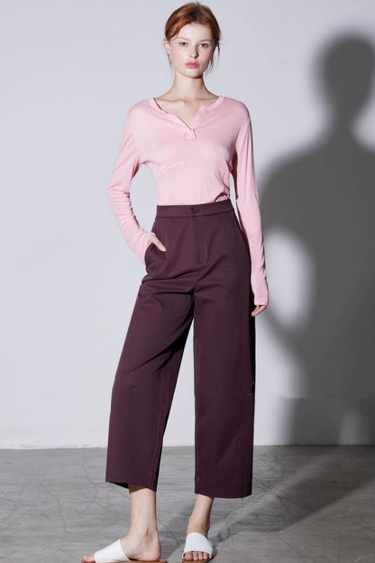 Slimming High-Waisted Wide-Leg Pants