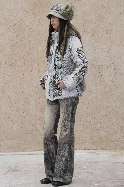 Retro Floral Bootcut Pants