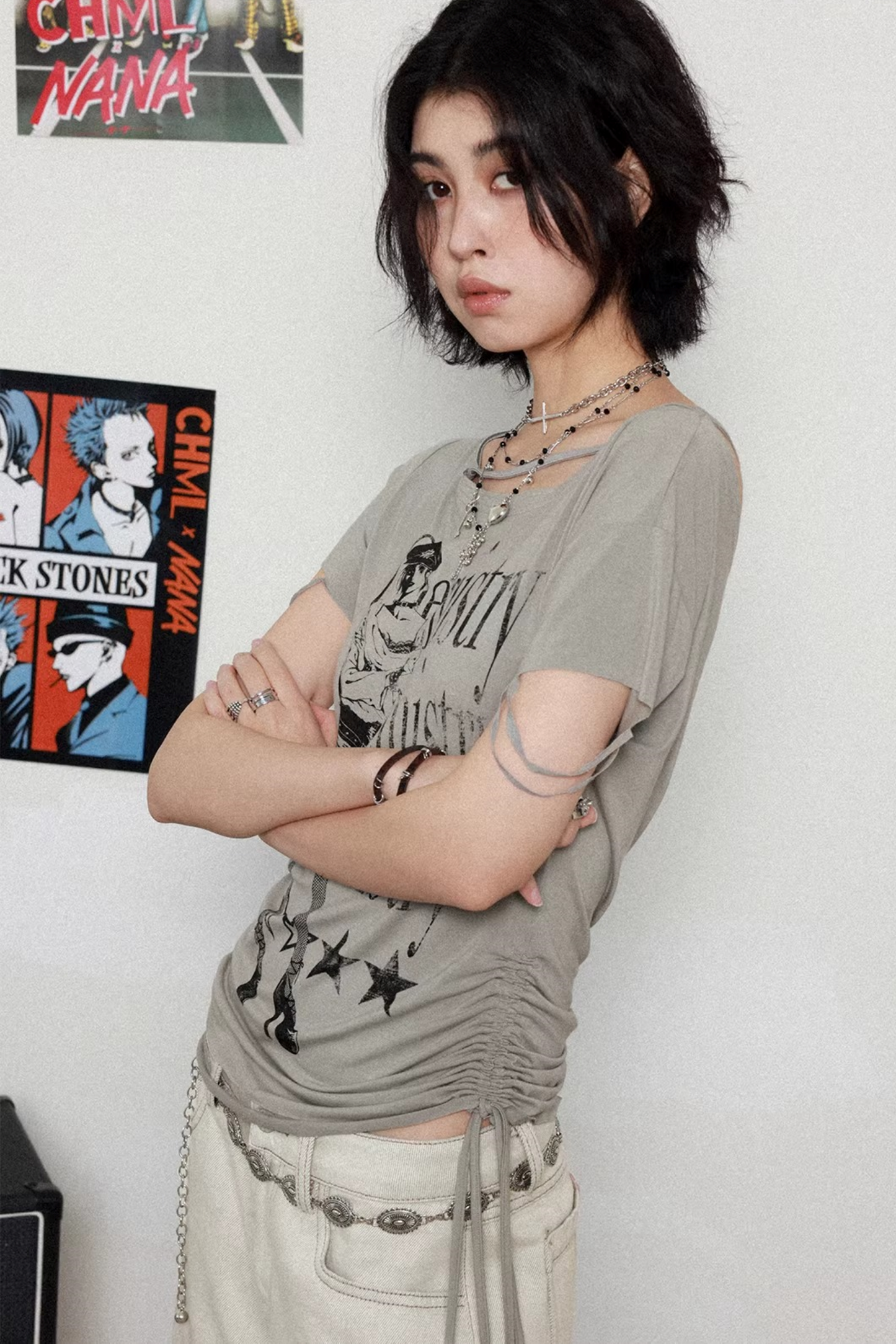 Ripped Off-Shoulder Blouse