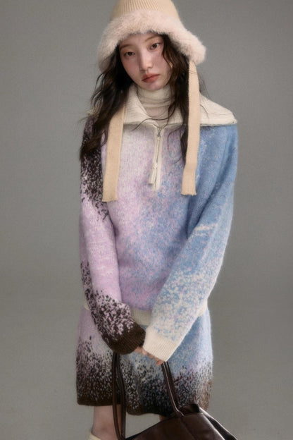 Gradient Wool Blend Winter Set-Up