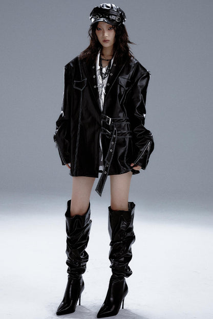 Dark Punk Leather Jacket