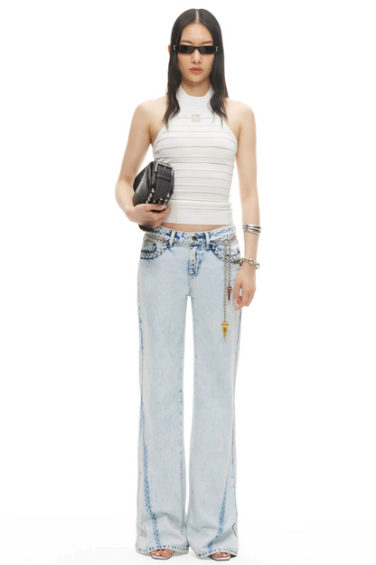 Heavy Washed Twill Jeans