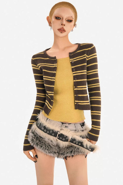 Milky Retro Striped Sweater