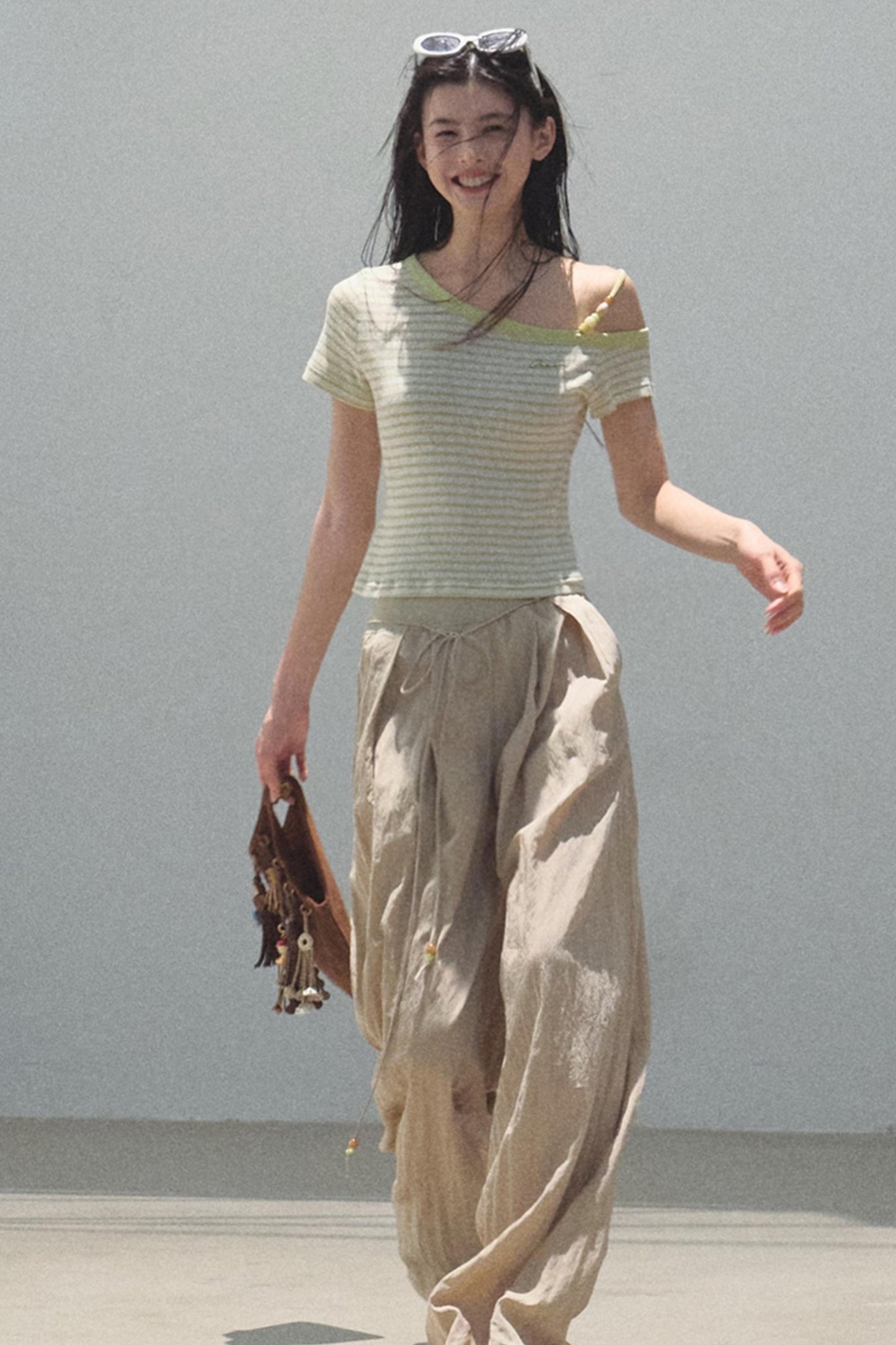 Embroidered Slim Fit Off-the-Shoulder Top