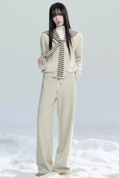 Striped Knitted Shawl Top