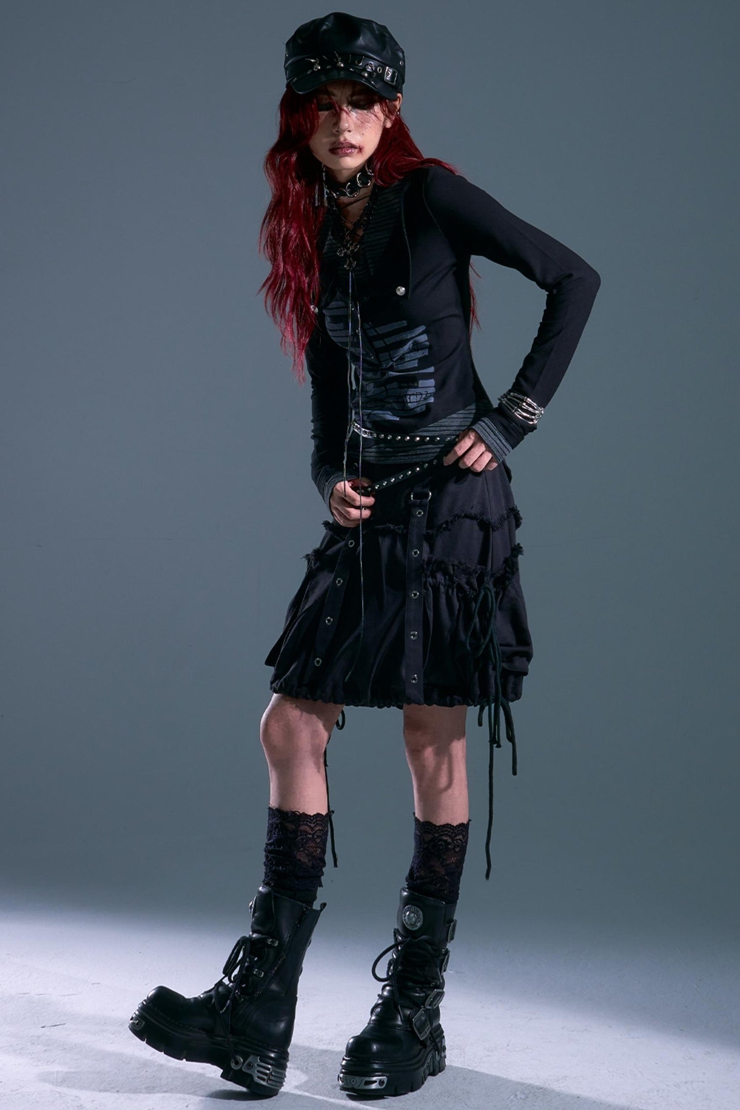 Raw Edge Puffy Bud Skirt