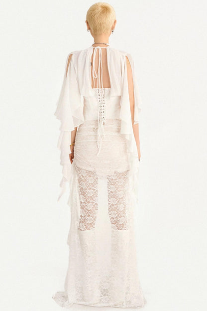 French Ribbon Mesh Blouse
