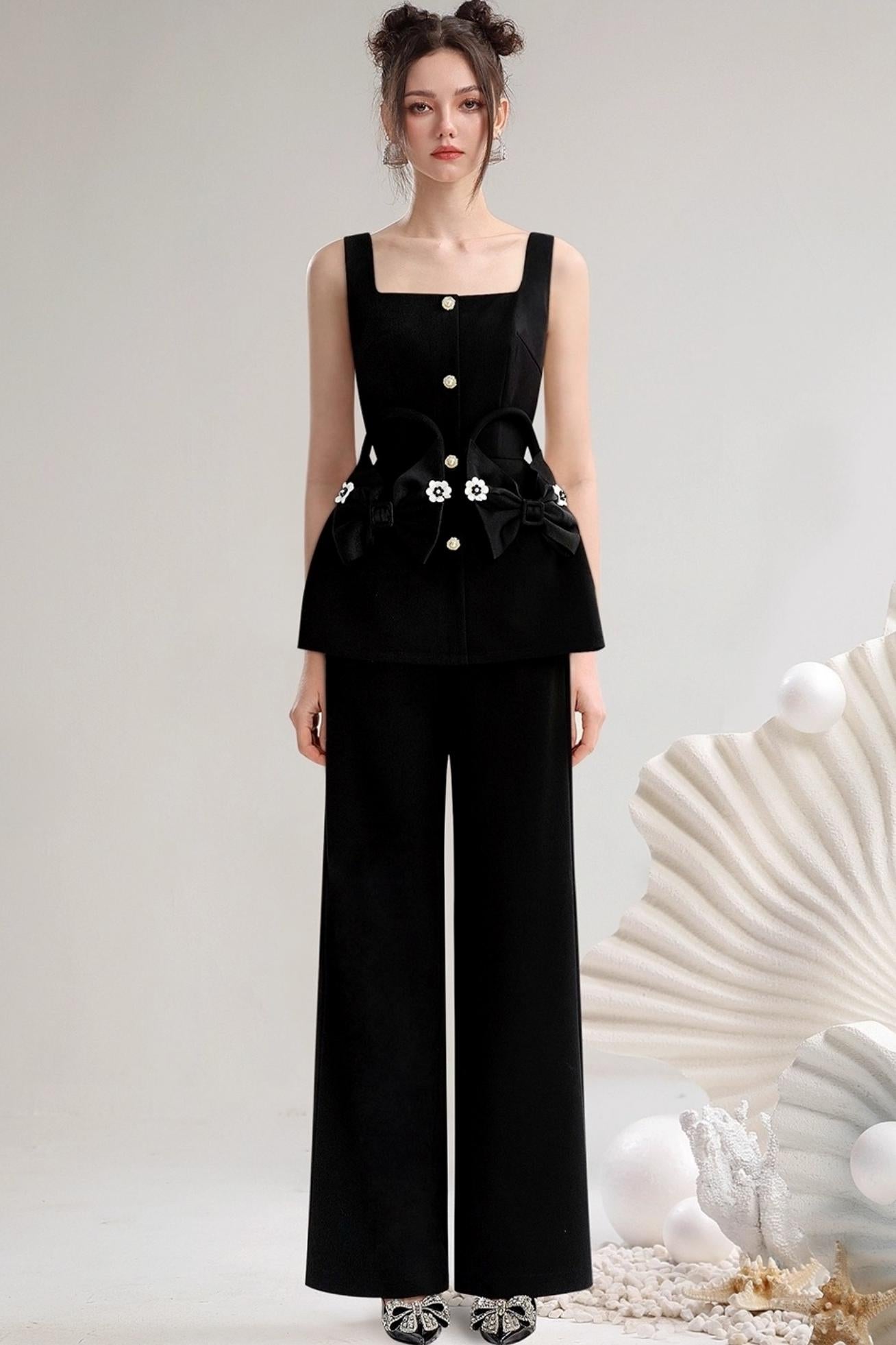 Fashion Wide Leg Pants Set-Up