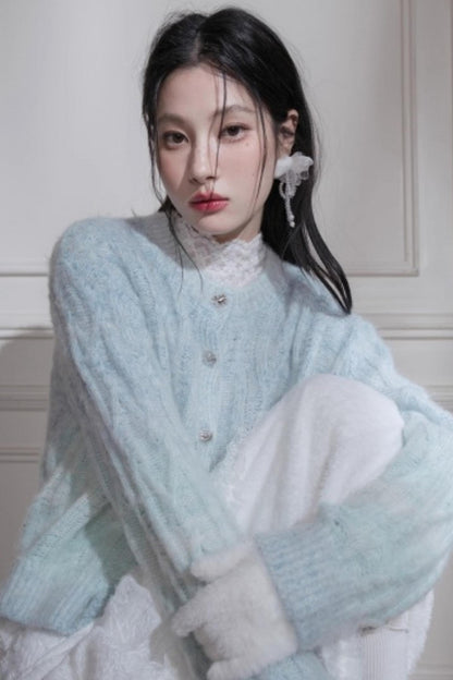 Gradient Alpaca Wool Cardigan