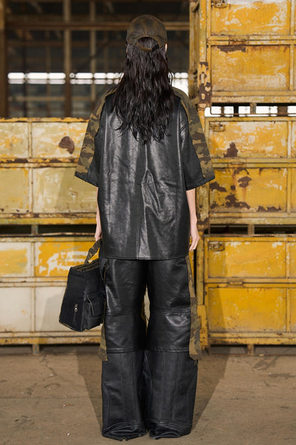 Leather Patchwork Shirt